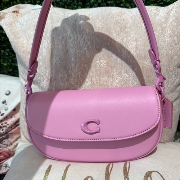 NWT Coach Emmy Saddle Bag 23 in Vivid Pink Glovetanned Leather $395 Retail - Picture 11 of 11